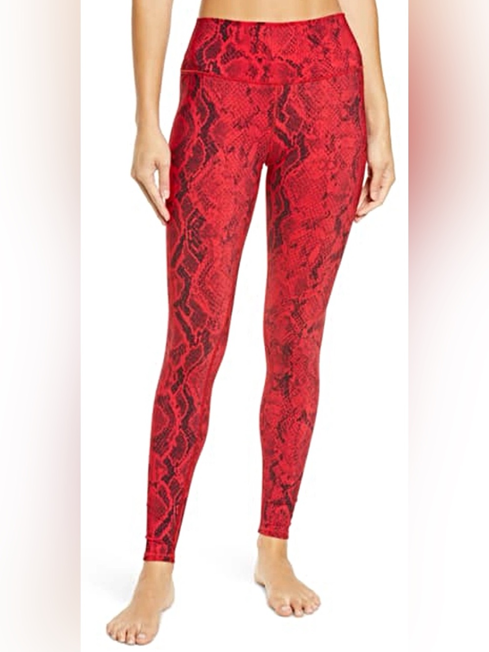 Kyodan Red Snake-Print High-Waist Leggings